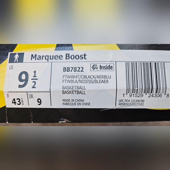 Adidas Marquee Boost Basketball Black/White - Picture 5 of 5